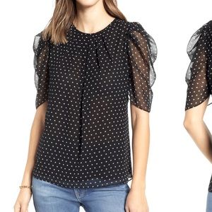 1901 Sheer Sleeve Top like new